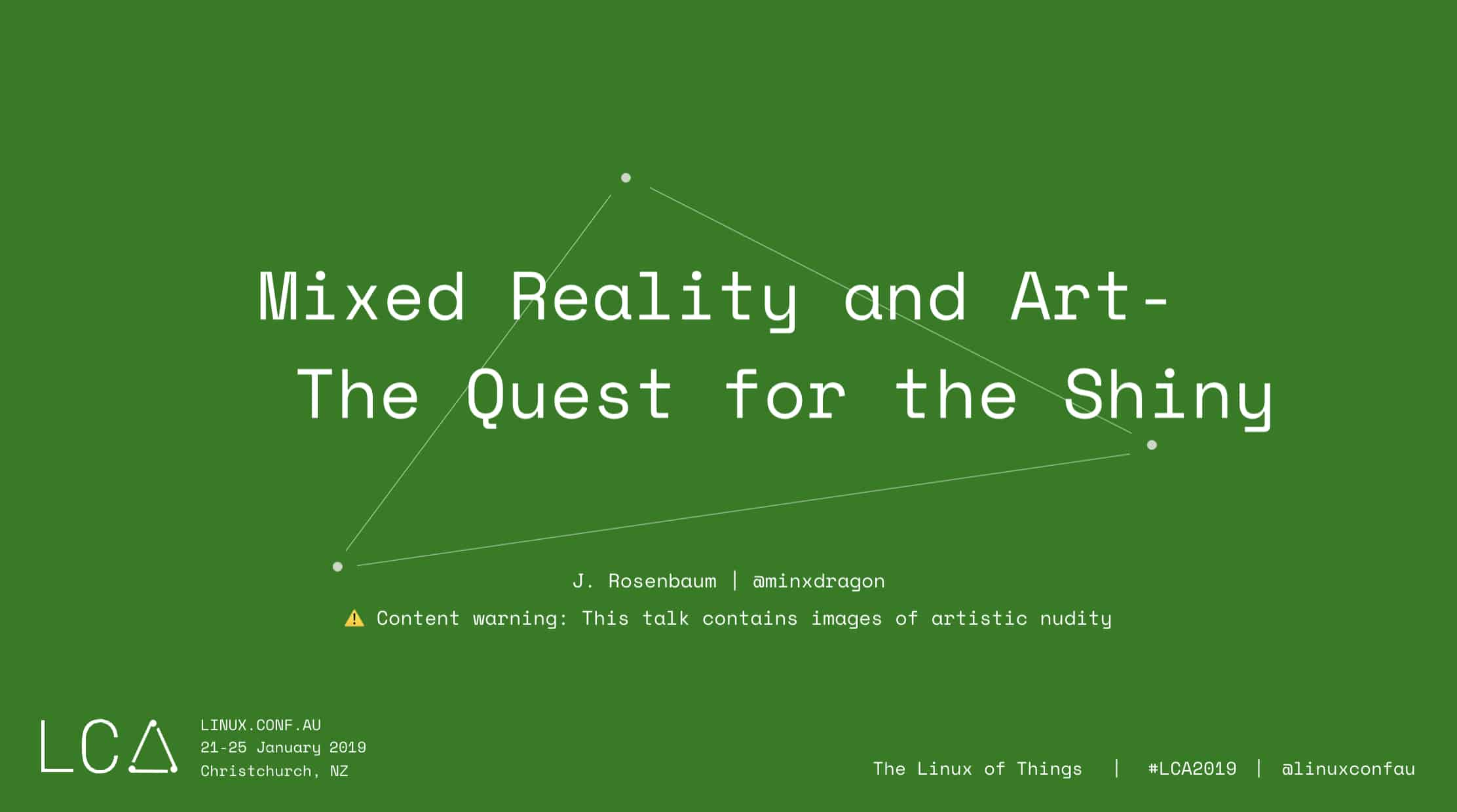 LCA2019 – Mixed Reality and Art- the quest for the shiny